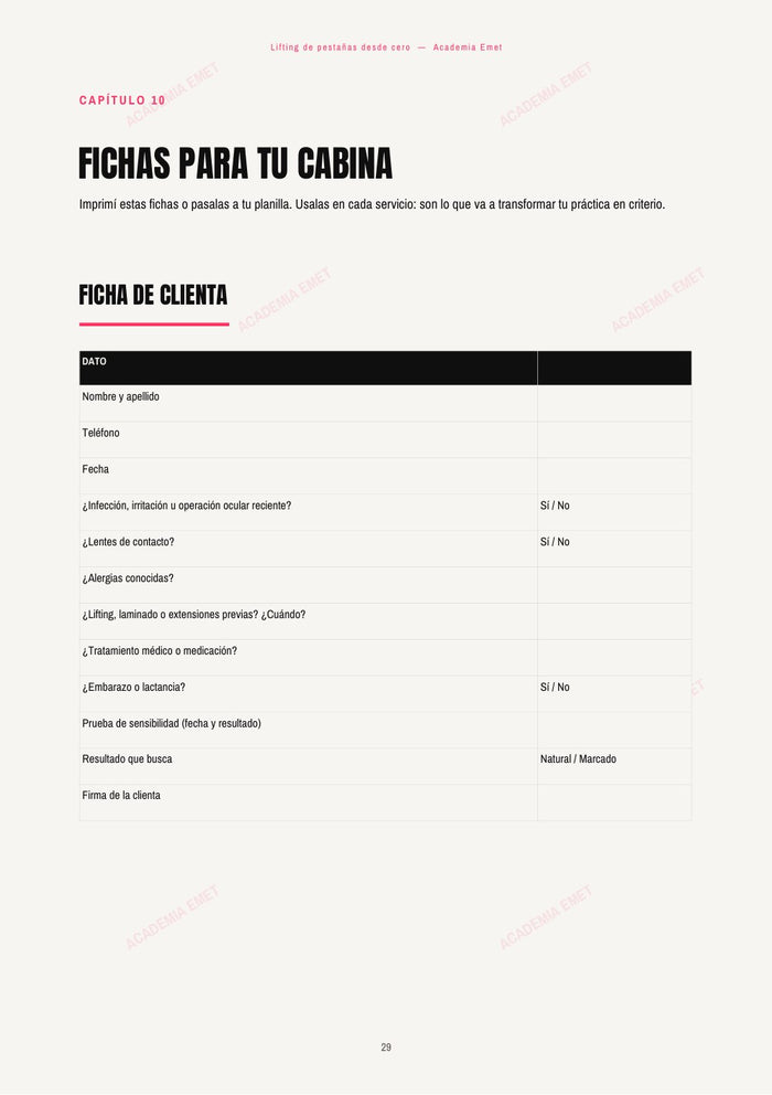 Página del workbook Lifting desde cero
